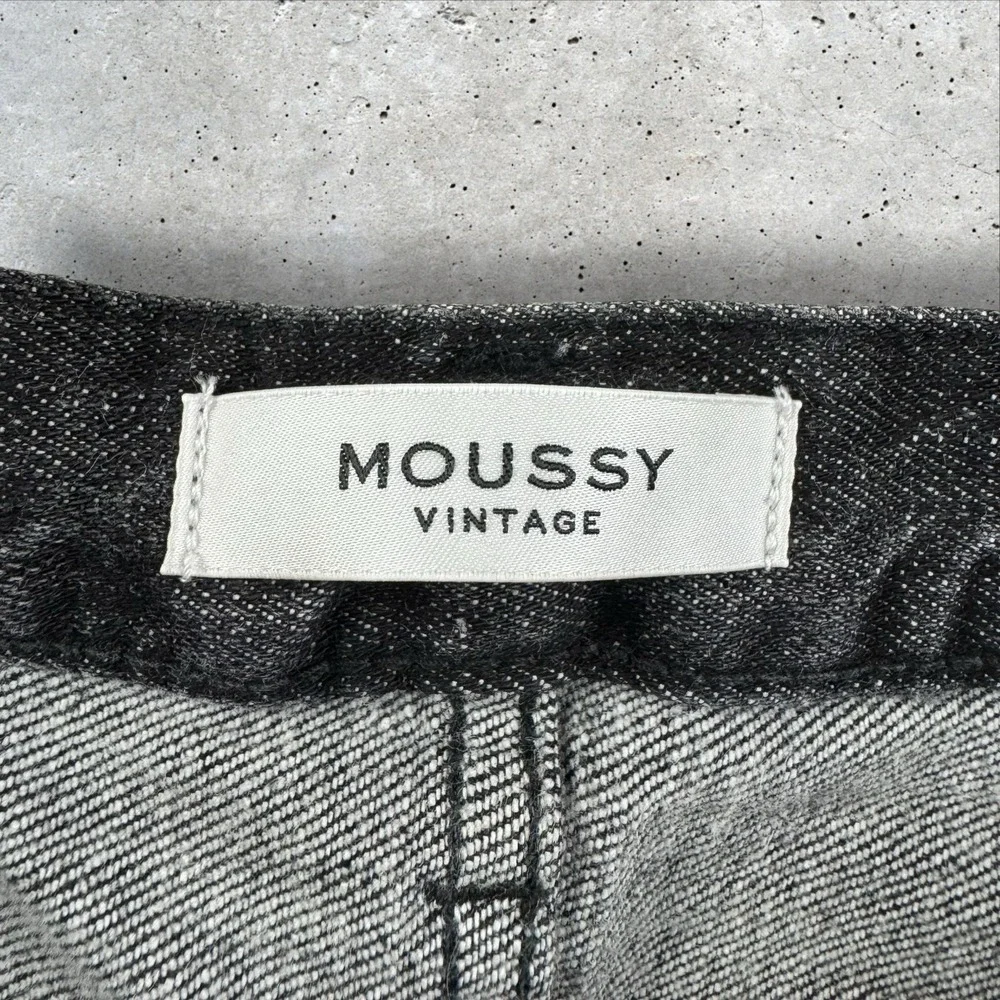 Moussy Vintage‎ Prichard Straight in Faded Black Japanese Selvedge Denim Sz 25